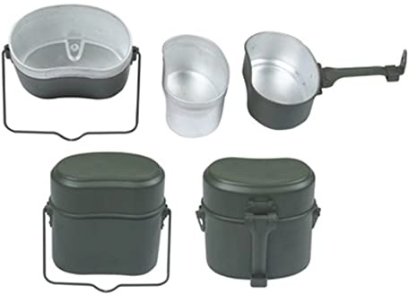 Alomejor Boîte à Lunch Militaire, Boîte à Déjeuner Portable en Alliage D'aluminium avec Poignée Antidérapante, pour Camping en Plein Air Randonnée Sac à Dos