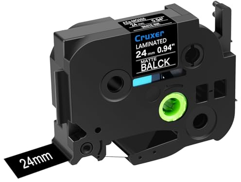 Cruxer 1er-Pack Kompatibel mit P-touch TZe-MQ355 TZeMQ355 12 mm Laminiertes Etikettenband, Weiß auf Schwarz, Ersatz für Ptouch PT-H110 H100 H105 P300BT E110 D200 D210 D400 Etikettendrucker