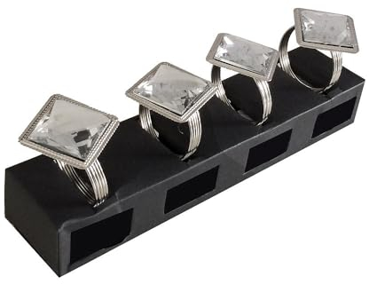 zeitzone Serviettenringe 4 Stück Diamant Eckig Serviettenhalter Party Hochzeit Bankett Edel