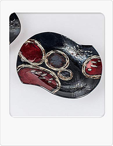 Deko-Teller, Kerzenteller 19cm Spirit - rot aus farbigem Glas, rundliche Form