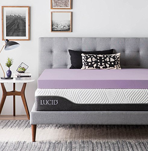 LUCID, 10,2 cm, Matratzenauflage aus Memory-Schaum, Lavendelfarben, Schaumstoff, Twin XL