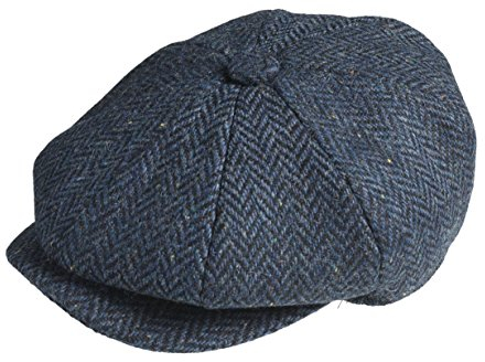Peaky Blinders Cap - 8 teilig - Wolle - Jungen - Zeitungsverteiler, Blau,