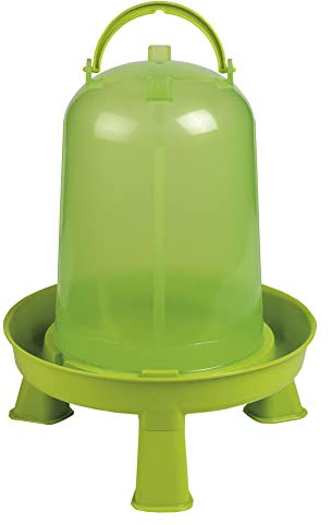 Kerbl Kunststoff-Tränke mit Füßen mit Griff und Bajonettverschluss, für Geflügel (Küken/Hühner/Enten) Grün (5,0 l)