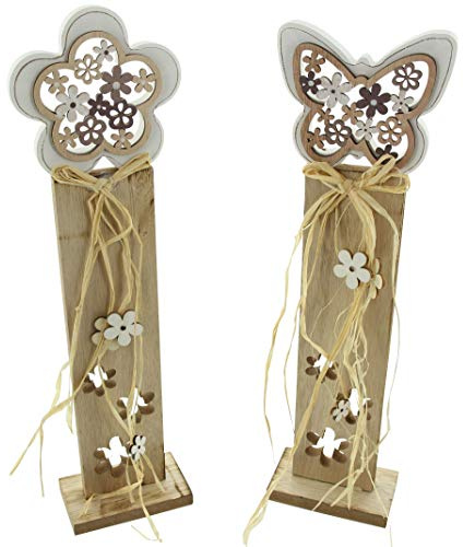 FRANK FLECHTWAREN Dekosäule Schmetterling & Blume, im 2er Set