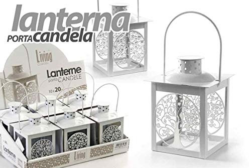 GICOS SRL Lanterna Porta Candela lumini Tea Light 7 * 15(11) cm Living Garden Classica Shabby Chic Decoro Albero della Vita ACA-732775