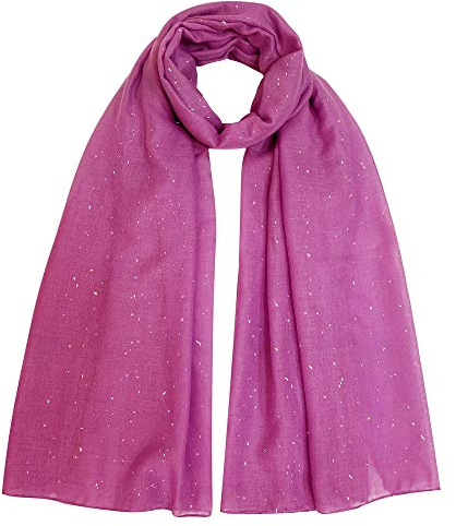 Lina & Lily Solid Shimmer Sparkle Glitter Sheer Maxi Shawl Scarf Hijab, #27 Rose Pink, 180cm x 95cm