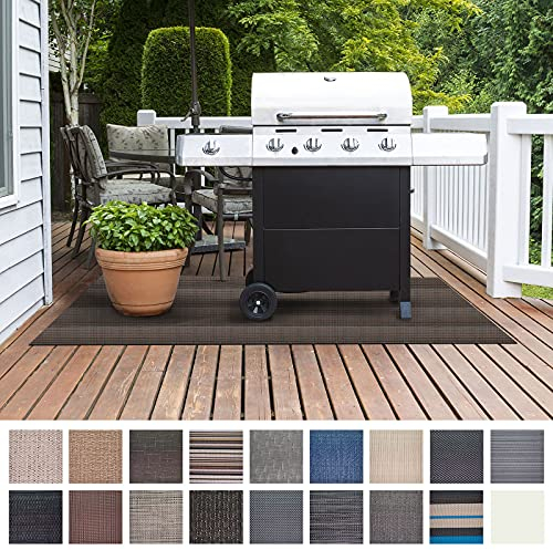 Floordirekt Grillmatte Bodenschutz Grillteppich, Grillunterlage, Grillschutzmatte für Gasgrill & Holzkohlegrill für Outdoor und Garten - Schwer entflammbar 90 x 180 cm Modena