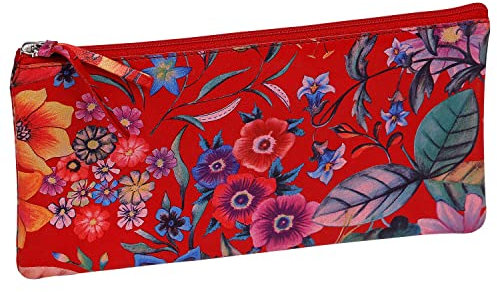 Clairefontaine 410104C Schlampermäppchen aus Leder Celeste Flach, 11 x 22cm, 1 Stück, Rot