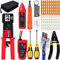 MAYLINE CAT5/CAT6 Crimper Tool Crimping Tools Set Network Cable Wire Stripper Repair Kit for RJ45, Maintenance Ethernet Punch Down Stripping Cutter, Professional Wire Crimp LAN Cable Tester(Red)