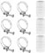 Jubaopen 6PCS Double Wire Hose Clips Hose Clips Adjustable Stainless Steel Hose Clamps with 3 PP Inline Pond Hose Connector for Automotive Mechanical Agriculture(36-40mm)