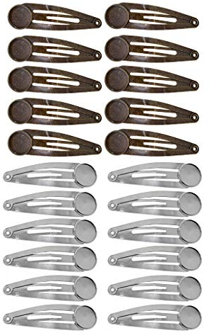 harayaa 20 Stück Haarspangen DIY Cabochon Clips Haarschmuck