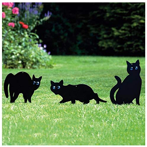 Schwarze Katze Silhouette Yard Zeichen Gartenschild, Plastik Katzen Einfügungs Zeichen Gartenstecker Gartenstab Steckschild Halloween Dekoration Metallkunst, Einstellung Der Gruseligen Stimmung