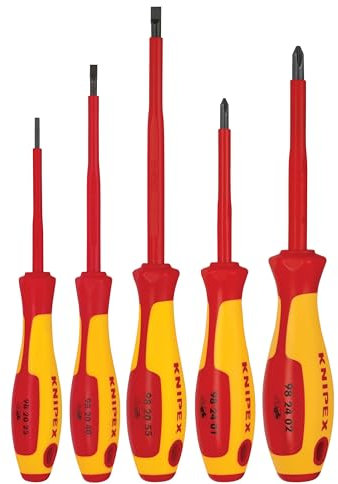 KNIPEX Tools 9K 98 98 32 US Juego de destornilladores de 5 piezas, 1000 V aislados