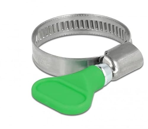 Delock Schlauchschelle Edelstahl 400 SS mit Flügelmutter 20-35 mm 5 Stück grün