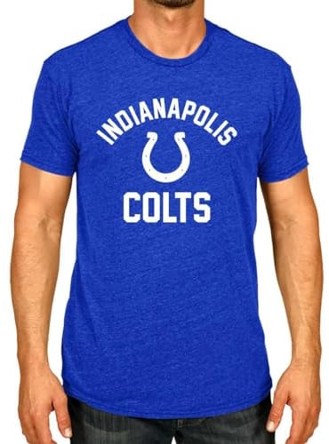 Team Fan Apparel NFL Gameday Pro Fußball-T-Shirt, leicht, ohne Etikett, halb sitzend, Fußball-T-Shirt (Indianapolis Colts - Blau, Erwachsene Small)