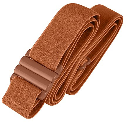 Tights Up - Verstellbarer elastischer Gürtel für Damen und Herren | Unsichtbarer Stretchgürtel mit flacher Schnalle und rutschfester Gel-Rückseite - Adobe-Orange