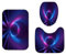 RLYXGS Neonschild Badezimmermatten und Teppiche 3-Teiligs Set Lasershow Flanell Memory Foam rutschfeste Matten und Badteppich,Pink Blau Toilettendeckelabdeckung,Badvorleger Badgarnitur WC Vorleger