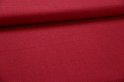 Leinen Meterware rot/weiß - Leinenstoffe bedruckt - Landhausstil - gestreift/Karo/gemustert - 100% Leinen - Naturstoff - 50 cm x 150 cm, Farbe: Uni rot