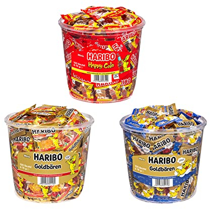Diverse Auswahl von Süßigkeiten + 1 HL-Kauf Notizblock GRATIS (Haribo Minibeutel Mix 3 + 1 HL Kauf Block)