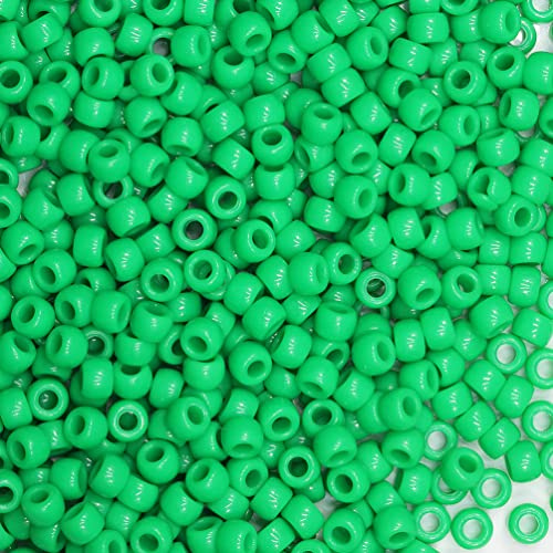 Tibaoffy Crafts Green Beads 6x9mm,Pony Beads Total About 1000pcs