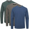 Charles Wilson 3 Pack Long Sleeved Plain Crew Neck T-Shirt (M, Dark Essentials 31 (0822))