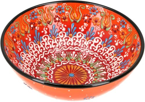 GURU SHOP Orientalische Keramikschüssel, handbemalt, Ø 12 cm, Ø 21 cm /