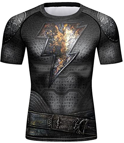 Red Plume Men's Compression Sports Fitness Short Sleeve Training Base Layers Shirt, Dd, Medium