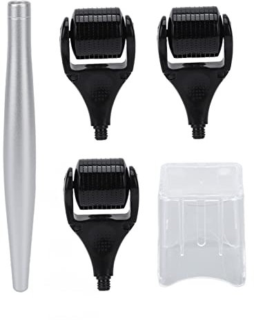 3 en 1 Micro rodillo de aguja, aguja de piel de taza de limpieza de compresa fría 540 rodillo con cabezales de rodillo de repuesto, rodillo facial Derma Roller