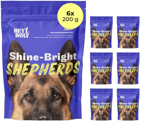 HEY HOLY Premium Hundeleckerlis für Schäferhunde 100% getreidefrei | Hunde Snacks | 6 x 200 g Leckerli für ausgewachsene Schäferhunde mit Ente | Hochverträglich aus natürlichen Zutaten