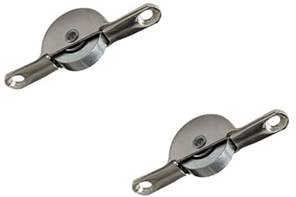Laufrolle aus Stahl Führungsrolle für Schiebetür Rolle mit Kugellager Schiebetürbeschlag universelle Bodenführung für Holzschiebetüren 76mm flach 2 Stück