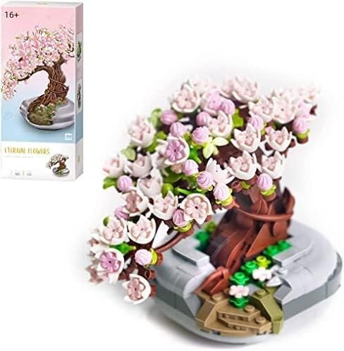 Flower Bouquet Building Kit, Bonsai Building Kit, 426 Pieces Mini Cherry Tree Bonsai Building Set, Creative DIY Botany Collection Deco Gift, Creative Gifts for Adults and 16+Teens