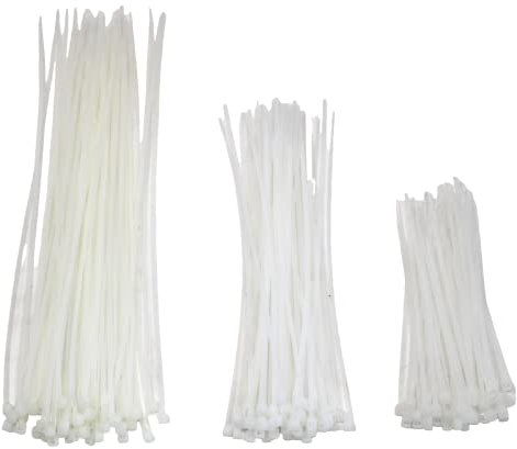 fiXte Lot de 150 serre-câbles multi-usages en plastique 2 mm x 150 mm pour bureau, maison, jardin, garage, atelier - Blanc