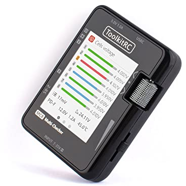 ZIJUNYUAN ToolkitRC MC8 tester batteria display LCD digitale per Lipos, ESC Servo Tester Tool