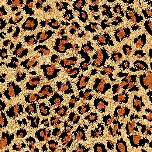 SAIMEYI PVC Wallpaper 0.53M X 10M = 5.3M²/Roll White Yellow Black Wallpaper For Cafes, Clothing Stores, Hotel, Bedroom, Living Room, Bar 3D Wallpaper Leopard Print (Yellow-032)