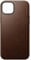 NOMAD Modern Leather Case | für iPhone 15 Plus | Schutzhülle aus Polycarbonat und hochwertigem Echtleder | MagSafe-kompatibel | Brown