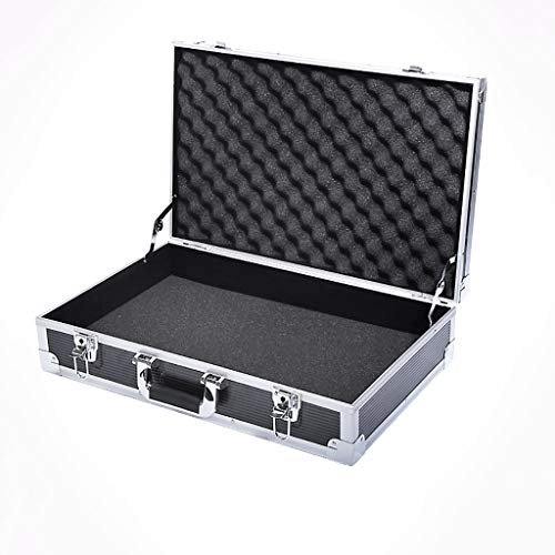Flightcase mit gepolstertem Schaumstoff, tragbarer Aluminium-Werkzeugkoffer, abschließbare Transportbox, kleine Aufbewahrungsbox für harte Ausrüstung, 55 x 35 x 14 cm