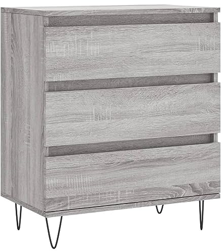 vidaXL Sideboard, Kommode mit viel Stauraum, Highboard Wohnzimmerschrank mit Eisenbeinen, Schrank Anrichte Beistellschrank, Grau Sonoma Holzwerkstoff