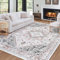 LuxFocus Teppich, 160 x 230 cm Vintage Teppich, Innenbereich Bedruckt Used Look Teppich Mmehrfach Dünner Teppich Faltbarer Akzentteppich leicht für Küche Wohnzimmer Schlafzimmer Esszimmer, Rosa