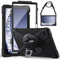 Gerutek Funda Anticaída para Samsung Galaxy Tab A9+ / A9 Plus 11 2023 (SM-X210/X216/X218), Funda Resistente con Protector de Pantalla, Soporte 360° Giratorio, Correa de Mano/Hombro, Portalápiz, Negro