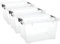 Boite Rangement Plastique avec Couvercle - 20L - Lot de 3 - Caisse Transparent - Clips de Fermeture - Poignée - Empilable - Plastique Renforcé - Idéale pour la Chambre, Garage - Fabricant Français