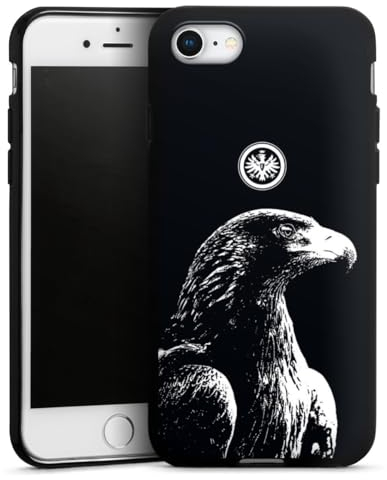 Silikon Hülle kompatibel mit Apple iPhone 8 Case schwarz Handyhülle Eintracht Frankfurt Offizielles Lizenzprodukt Attila