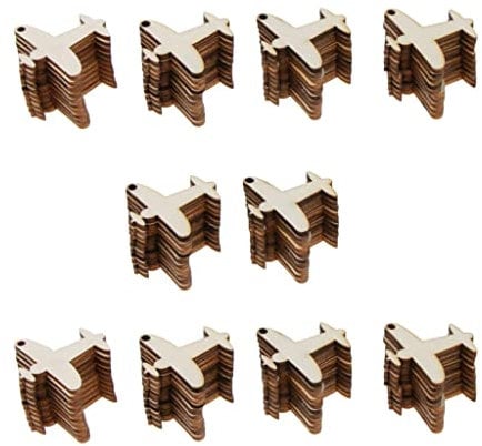 Luwecf Streudeko Holz 100STK Holzdeko Flugzeugmuster Deko Basteln Weihnachten Geburtstag Taufe Valentinstag