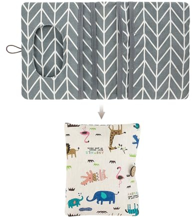 HIOQFR Windeltasche Organizer Baby Windeltasche für Unterwegs Kleine Wickeltasche mit Wickelunterlage Diaper Bag Wickeltasche Organizer Windeletui Changing Pouch Tasche Windeln Feuchttücher-Tierwelt