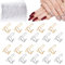 EBANKU 20PCS Wudu Nagel Ring für Acrylnägel, Verstellbare Fingernagel Ringe mit 96PCS Nagelkleber, Wiederverwendbar Metall Nagelring Set für künstliche Nägel, Nagelkunst Dekoration (Gold und Silber)
