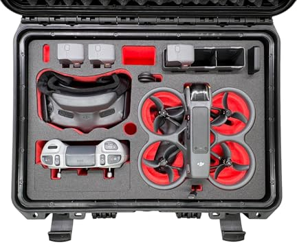 MC-CASES® Koffer für DJI Avata 2 Fly More Combo - wasserdicht, stoßfest, für DJI Goggles 3, RC Motion 3 & DJI FPV Fernbedienung 3 Zubehör, Made in Germany