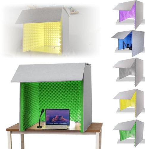 AILZCFX Acoustic Isolation Shield, Professional Sound Shield, 80 * 80 * 80cm Simple Soundproof Chamber, Microphone Isolation Shield, Perfect for Podcasting, Studio Recording