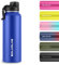 SOLARLAB Bouteille isotherme en acier inox - Gourde isotherme 1l - Sans BPA - Gourde d'eau convient aux boissons chaudes et froides, idéale pour l'école, le sport, le camping(Bleu,1200ML)