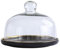Gaxcent Kuchenhaube Keramik Kuchenplatte Glas, Kuchenglocke Ständer Tortenständer Glashaube Lebensmittel Abdeckung Für Hochzeit Geburtstag Party,Schwarz,25cm