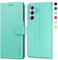 SineOrdo Funda Compatible con Samsung Galaxy A16 5G / 4G Carcasa, Libro Samsung Galaxy A16 5G / 4G Funda con Tapa Piel Suave Cuero Tarjetero Flip Wallet Móvil Case Verde Menta