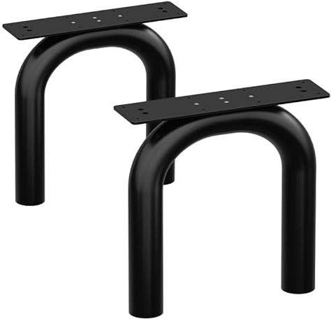 Orgerphy 40,6 cm schwarze U-förmige Metall-Tischbeine (2 Stück), robuste Couchtischbeine, Möbelbeine, Bankbeine, moderne Metallbeine für Couchtisch, Möbel, Bankbeine (40,6 cm H x 38,1 cm B)